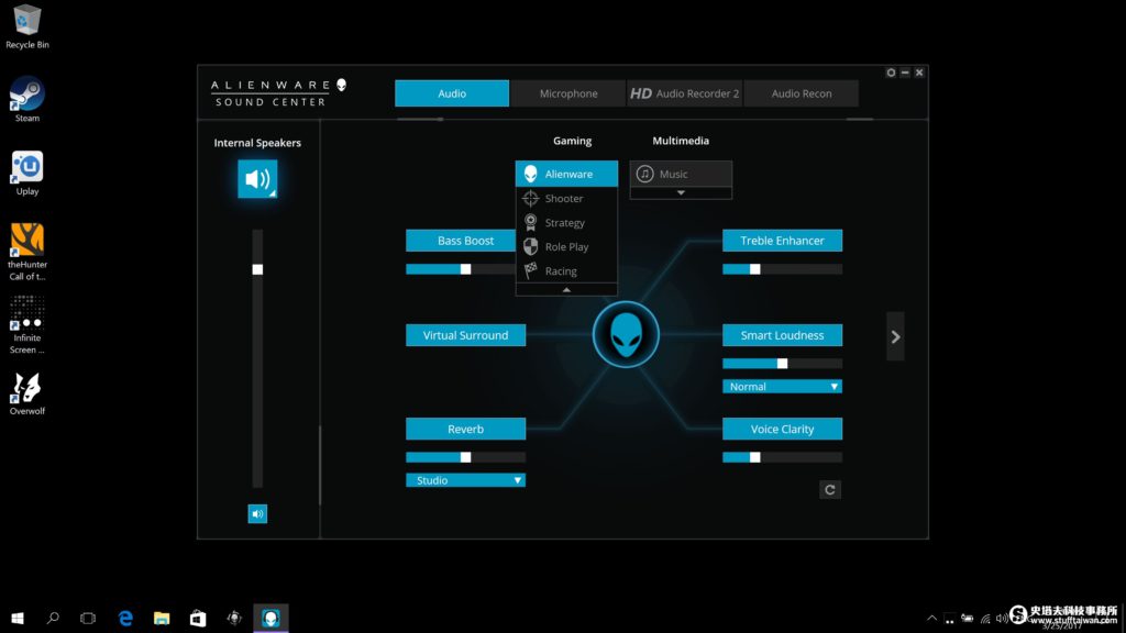 Alienware 17 R4音效設定介面
