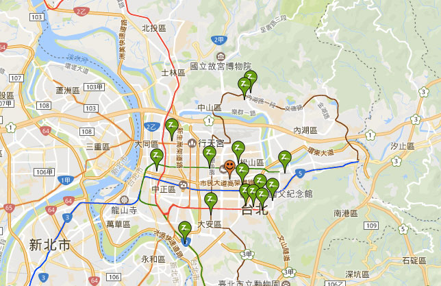 Zipcar停車點地圖