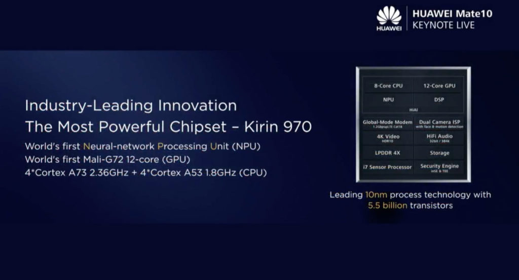 Huawei Mate 10系列Kirin 970處理器簡報