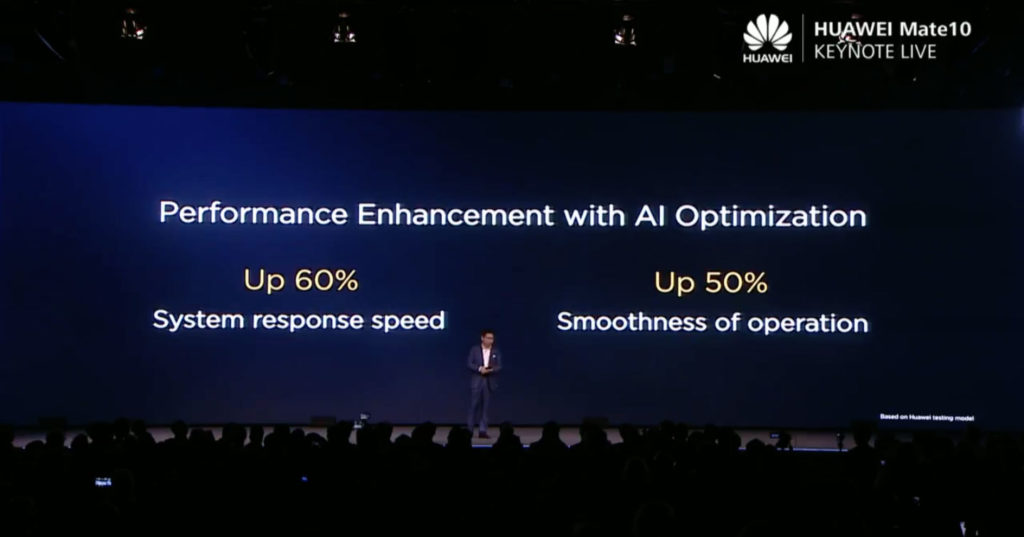 Huawei Mate 10系列系統的回應速度可提升60%，運作流暢度可提升50%