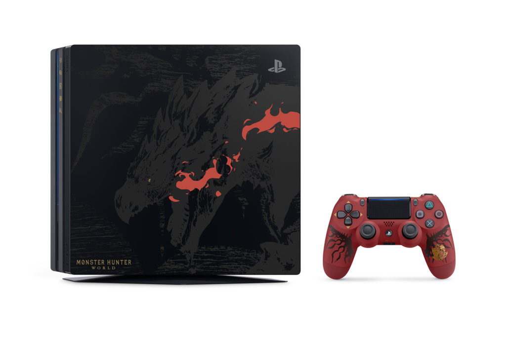 「PlayStation 4 Pro MONSTER HUNTER: WORLD RATHALOS EDITION 」空王者‧火龍特別設計款式主機，以及「DUALSHOCK 4 無線控制器 MONSTER HUNTER WORLD RATHALOS EDITION」控制器