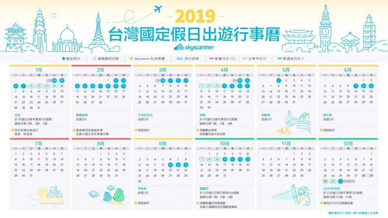 2019連假出遊大攻略，元旦9天連假不是夢