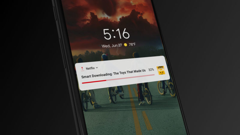 Netflix App智慧下載通知畫面