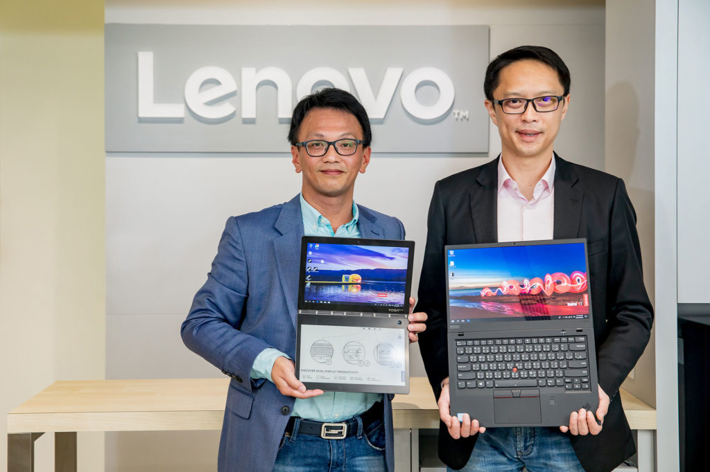 Lenovo亞太區副總裁兼首席營運官及中亞太區總經理張偉豪（右），與Lenovo台灣總經理林祺斌