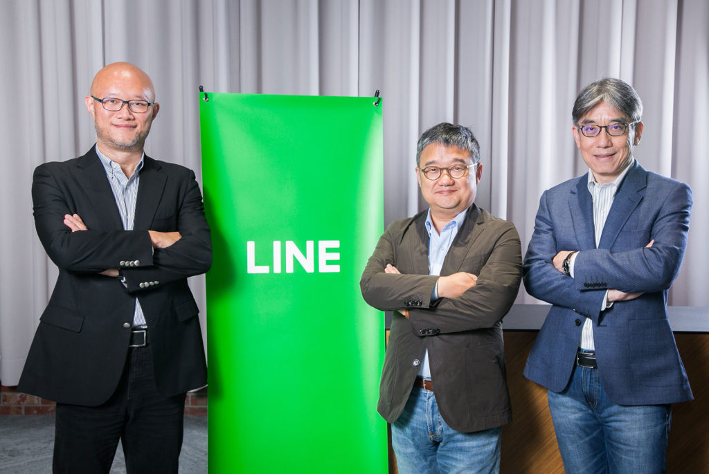 LINE Financial台灣董事長暨總經理 陳立人、LINE財務長 黃仁埈、LINE Bank籌備處執行長 黃以孟