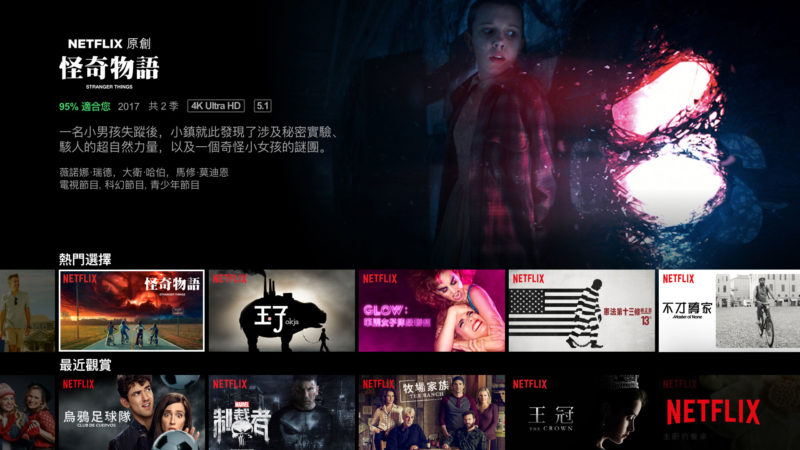 Netflix電視版畫面