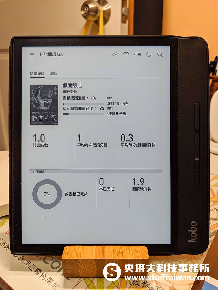 樂天Kobo閱讀器閱讀統計介面